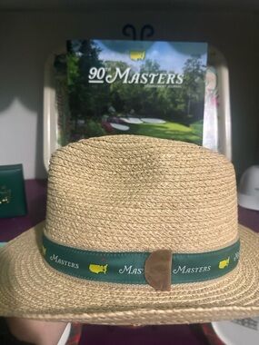 Masters Natural Straw Sun Hat with Yellow Masters Logo Tag
